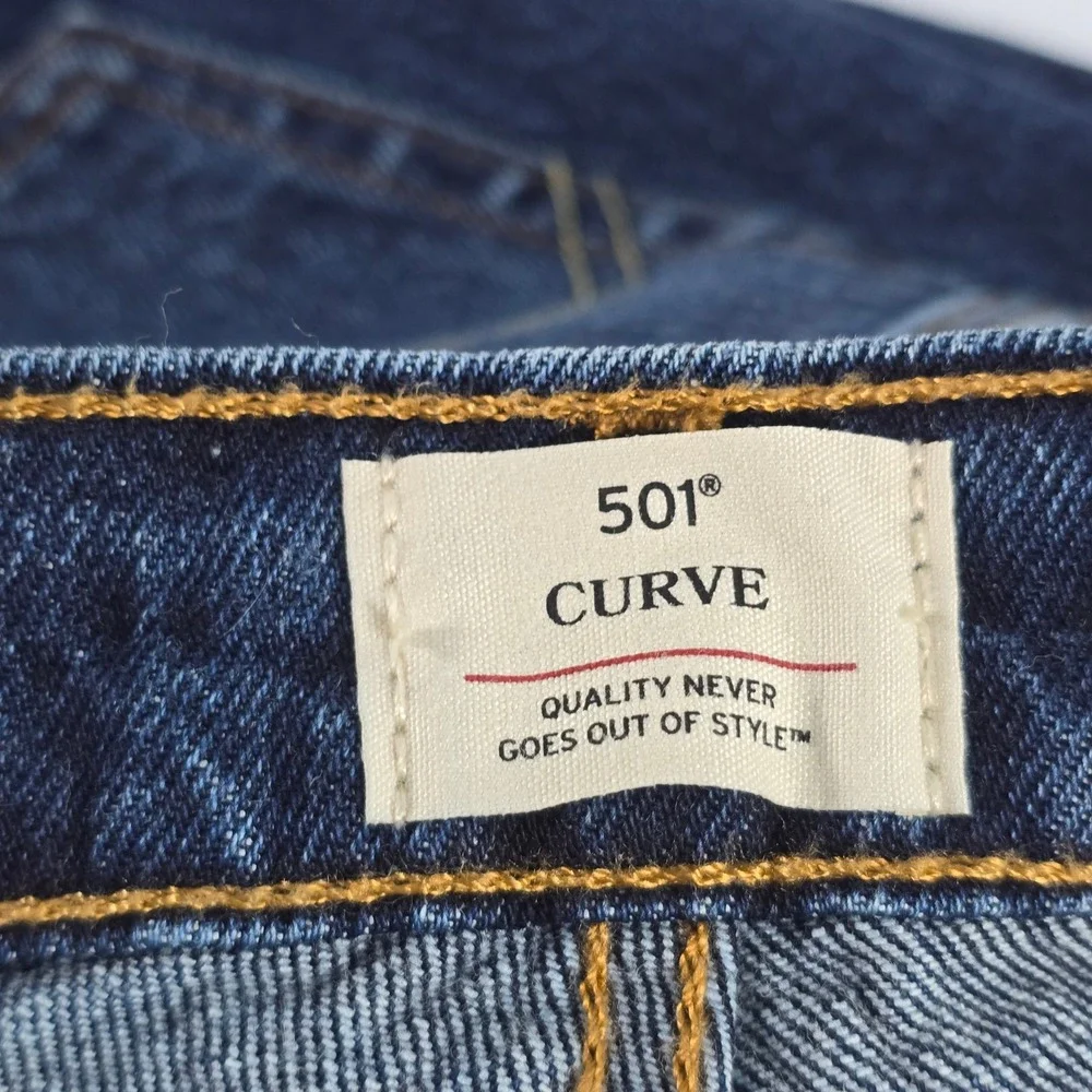 Levis 501 Curve Mens Dark Wash Blue Straight‎ Leg Button Fly Jeans 31x30 CW-1425